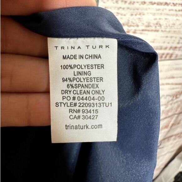 NWT Trina Turk Moonstruck Blue Balloon Long Sleeve Dainty Tulle Mini Dress Sz 6 - Picture 12 of 12